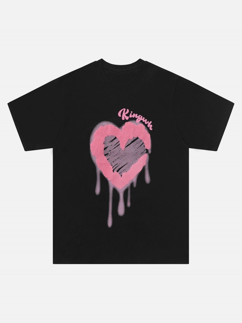 T Shirts Aelfric Eden Flocking Love Heart Tee Grise Clair | GZS-28120665